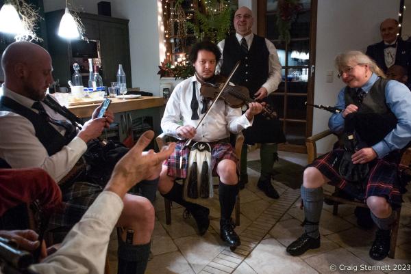 Image from Burns Night with German Highland Pipe Band -  SCHÖNWALDE-GLIEN, GERMANY- JANUARY 28: Burns Night...