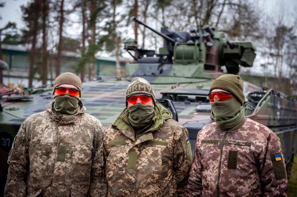 Panzertruppenschule. Munster, Germany. - Munster, Germany-February 20: Ukrainian military...