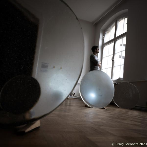 Image from Mitteldeutsch Artists-Ongoing Portrait Project - HALLE (SAALE), GERMANY- FEBRUARY 13: Johannes Rudloff is...