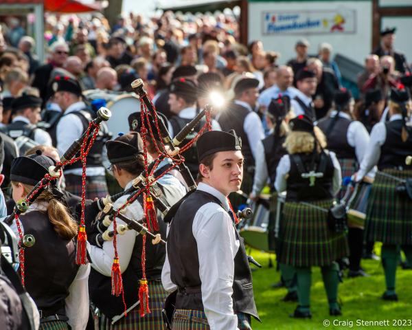 Image from Highland Gathering - Peine, Lower Saxony, Germany - PEINE,GERMANY - MAY 06:Light reflected in the tip of a...