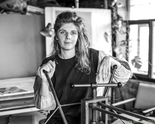 Image from Mitteldeutsch Artists-Ongoing Portrait Project - LEIPZIG, GERMANY - JULY 12: Artist Lauriane Dine...