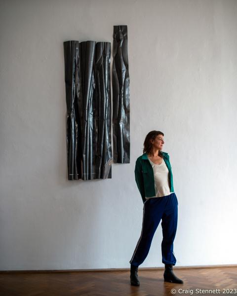 Image from Mitteldeutsch Artists-Ongoing Portrait Project - HALLE (SAALE), GERMANY - JULY 24: Artist Charlotte Antony...