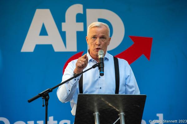 Image from AfD Campaigns in Nordhausen Mayoral Election - NORDHAUSEN, THURINGIA - SEPEMBER 16: AfD Mayoral...