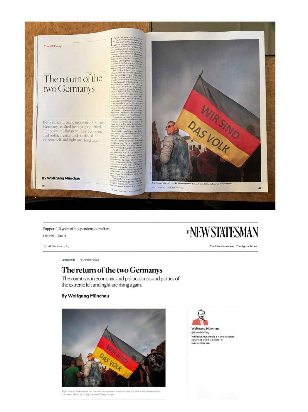  New Statesman (UK) Print and Online versions 