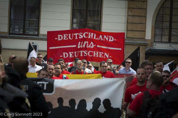 Image from Far Right- Germany - CHEMNITZ, GERMANY- JUNE 01: Neo Nazis's marching...