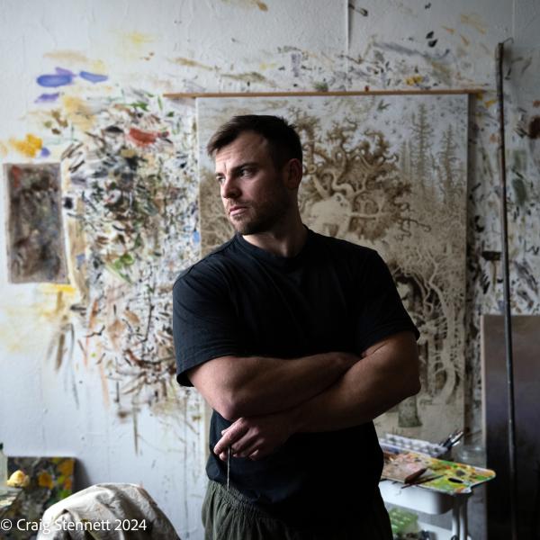 Image from Mitteldeutsch Artists-Ongoing Portrait Project - LEIPZIG, GERMANY - JANUARY 22: Martin Voigt photographed...
