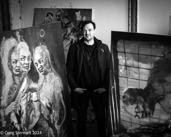 Image from Mitteldeutsch Artists-Ongoing Portrait Project - LEIPZIG, GERMANY - JANUARY 30: Artist Alexander König in...