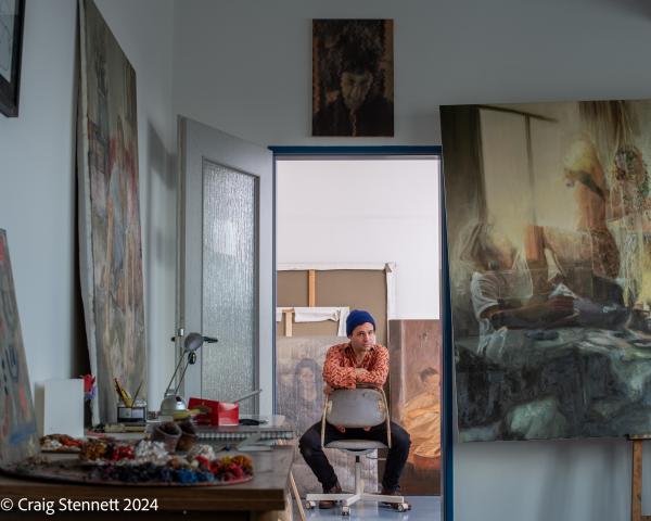 Image from Mitteldeutsch Artists-Ongoing Portrait Project - LEIPZIG, GERMANY- FEBRUARY 29: Artist Diego Palacios...