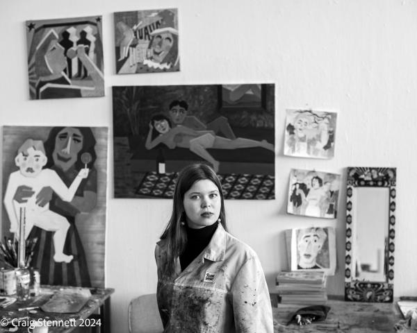 Image from Mitteldeutsch Artists-Ongoing Portrait Project - LEIPZIG, GERMANY- MARCH 25: Artist Salwa Wittwer...