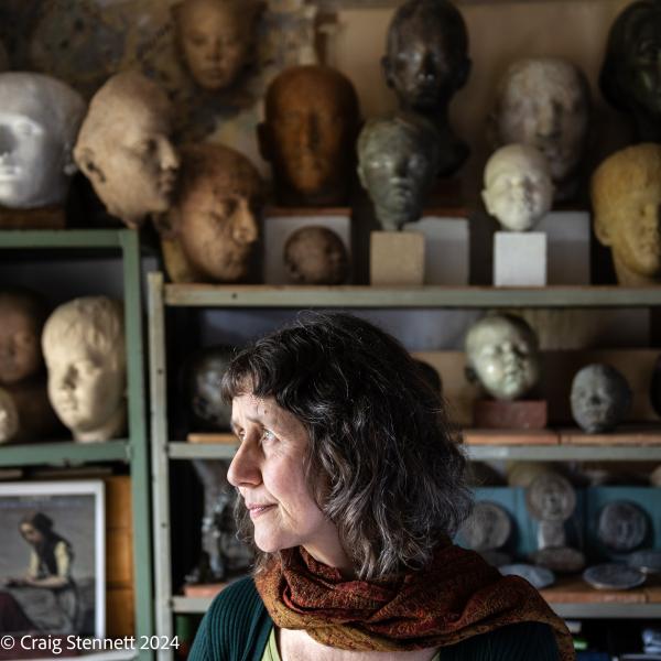 Image from Mitteldeutsch Artists-Ongoing Portrait Project - RUMPIN, GERMANY - APRIL 22: Sculptor and graphic designer...