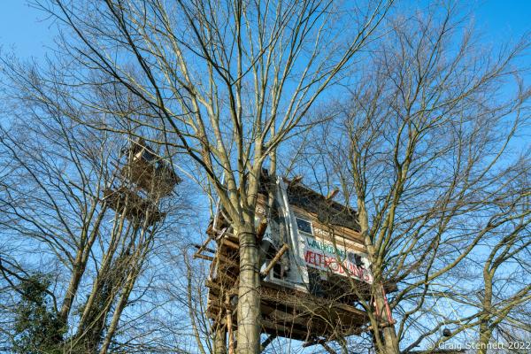 Image from Mahnwache Lützerath, Germany - LÜTZERATH, GERMANY- MARCH 24: Tree houses of the...