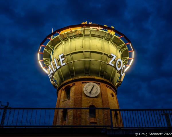 Image from Poetry of a City-Book Project. Halle (Saale), Germany - HALLE (SAALE), GERMANY- MAY 23: Wasserturm Halle (Saale)...