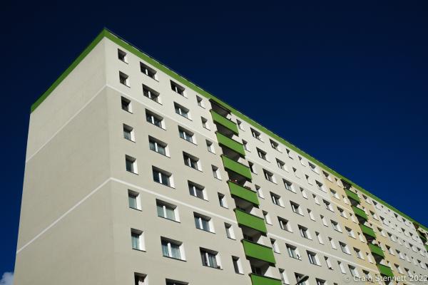 Image from Poetry of a City-Book Project. Halle (Saale), Germany - HALLE (NEUSTADT), GERMANY-OCTOBER 13: Residential blocks...