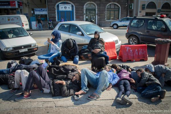 Image from 7 Days in Lesbos - MYTILENE, GREECE-SEPTEMBER 17: A refugee family gets some...
