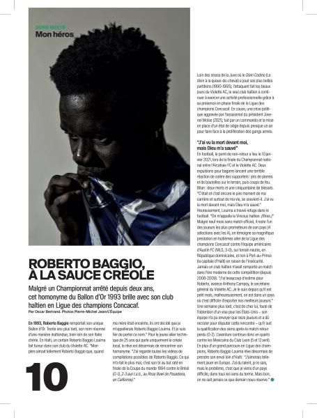 TEARSHEETS - Roberto Baggio Louima (25) assis dans les tribunes du...