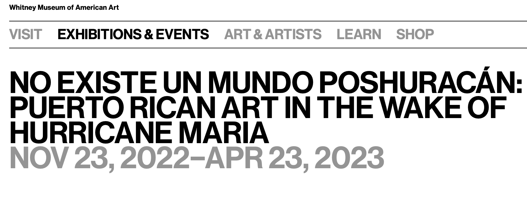no existe mundo poshuracán: Puerto Rican Art in the Wake of Hurricane Maria at the Whitney Museum of American Art