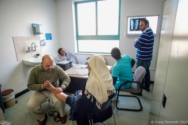 Image from MSF Hospital for Reconstructive Surgery, Amman, Jordan - AMMAN, JORDAN-JANUARY 13: Dr Ali AlAni examines a patient...