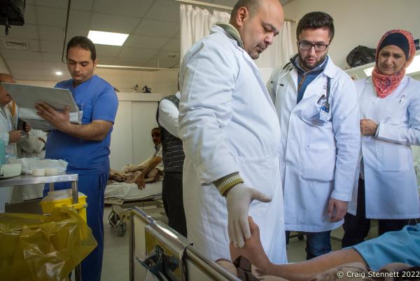 Image from MSF Hospital for Reconstructive Surgery, Amman, Jordan - AMMAN, JORDAN-JANUARY 13: Dr Ali AlAni examines a patient...