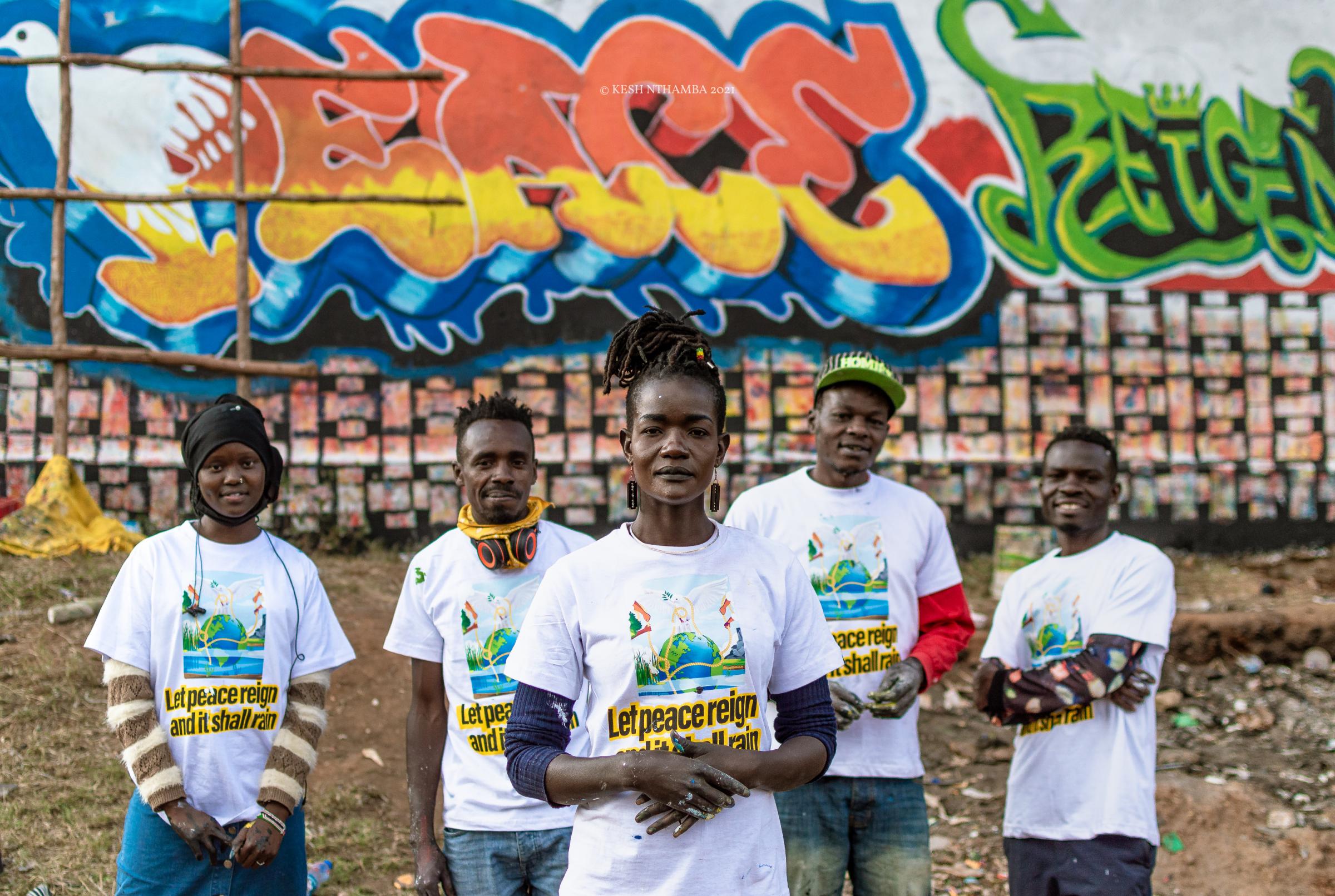 International Day of Peace: PeaceJam 2021 - Faith Atieno, leader and founder of Art360 Kibera, with...
