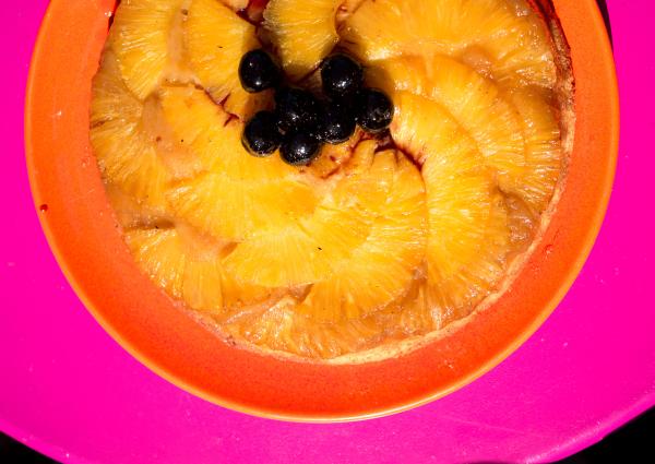 Pineapple upside down cake With Luxardo cherriess | Buy this image