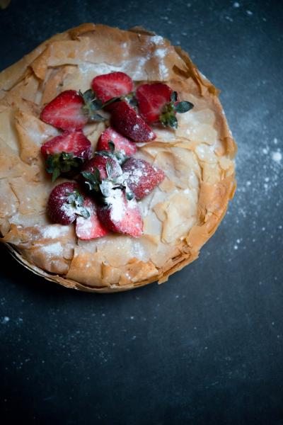 Phyllo Cheesecake with strawberries  | Buy this image