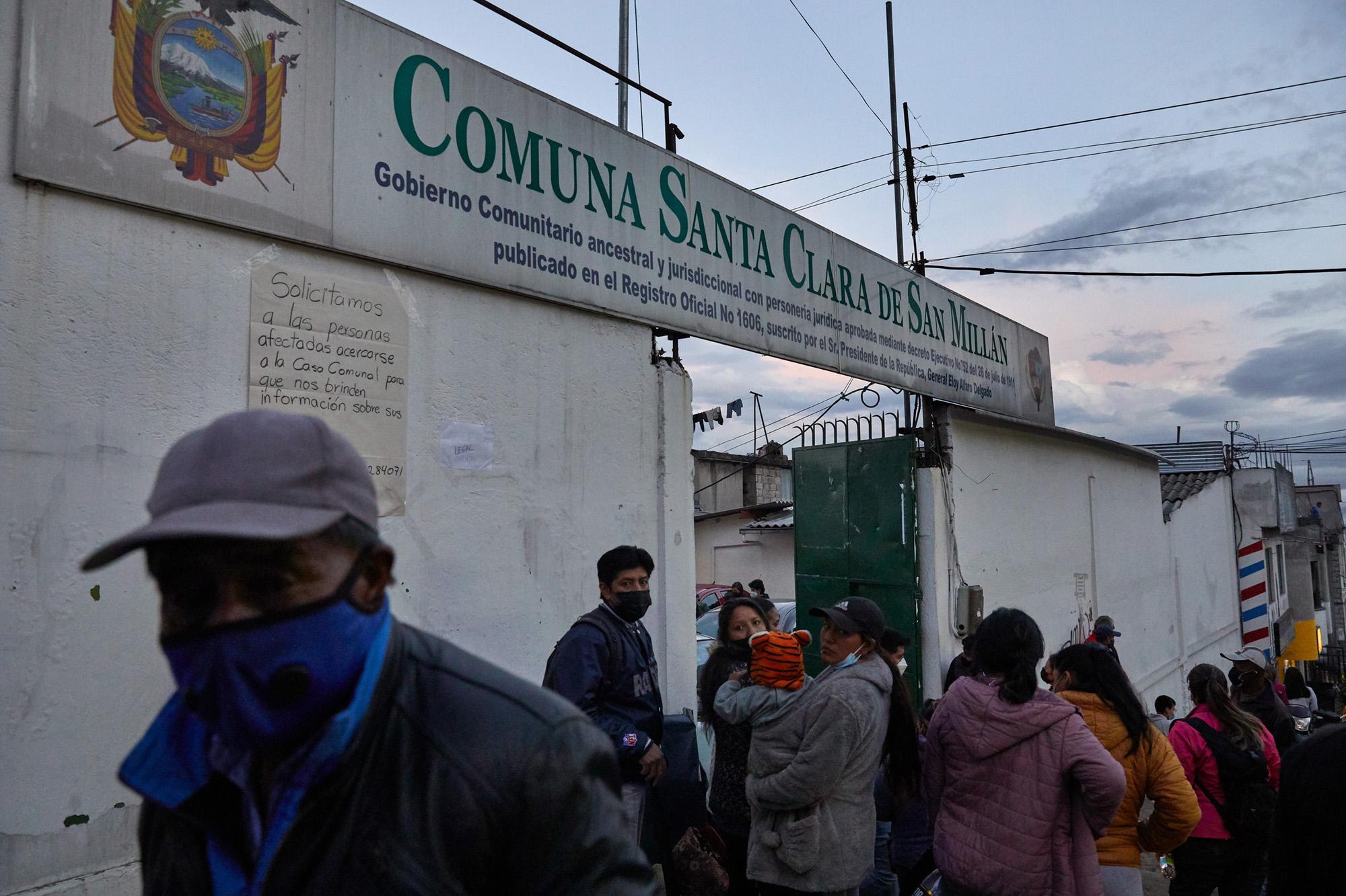 Residents of La Comuna neighborhood, the most affected area, gathered at the community house to...