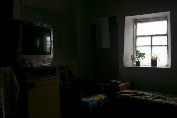 Ukraine Crisis-The East - A living room of a family that lives in the village of...