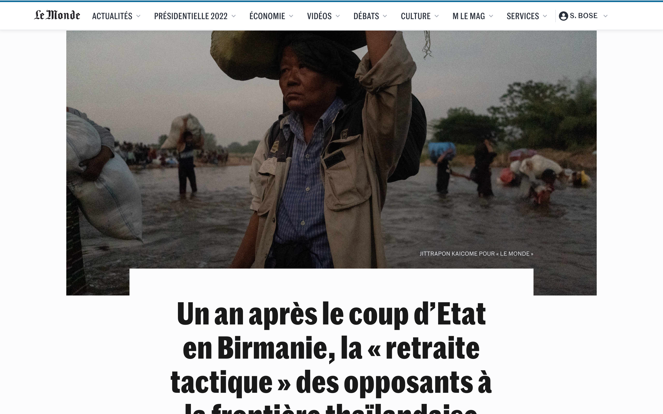 LE MONDE​​​​ One year after the coup in Burma, the “tactical retreat” of opponents to the Thai...