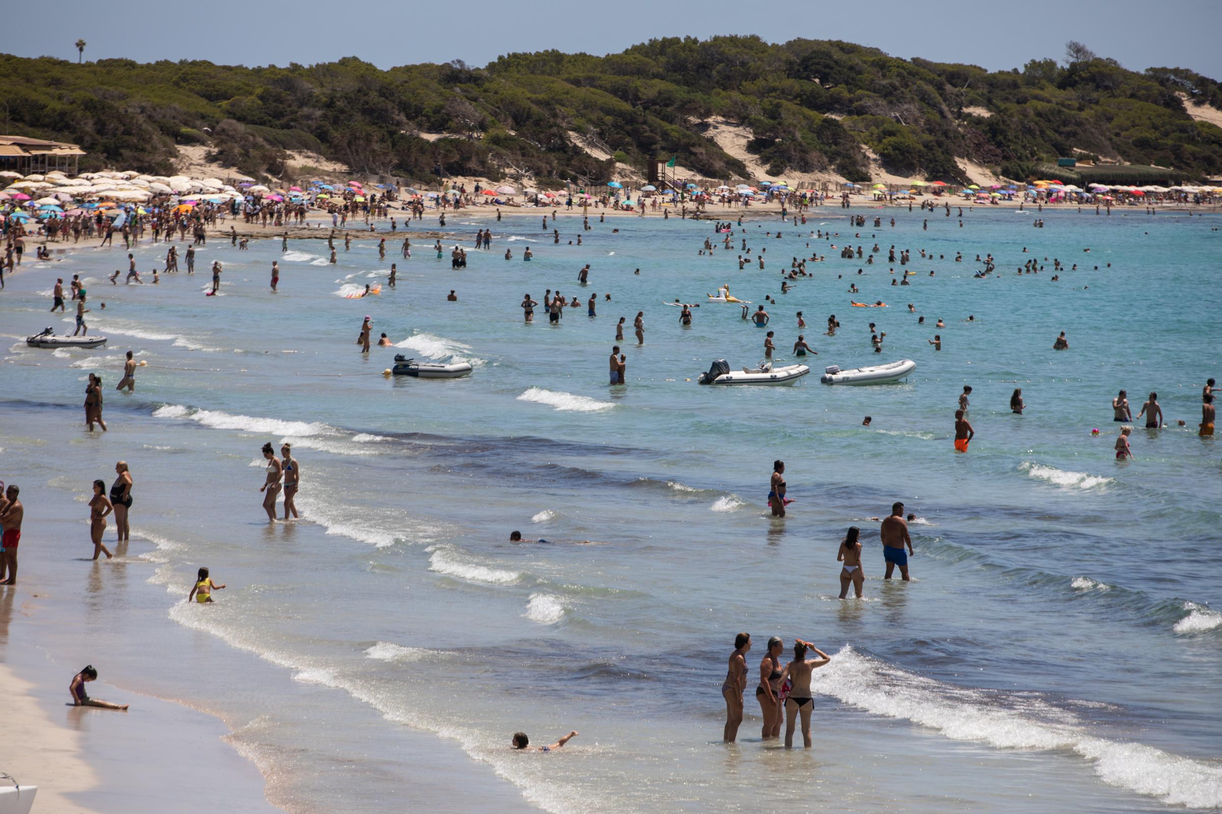 Covid-19: Ibiza Added To UK Amber Travel List - IBIZA, SPAIN - JULY 16: <> on July 16, 2021 in...