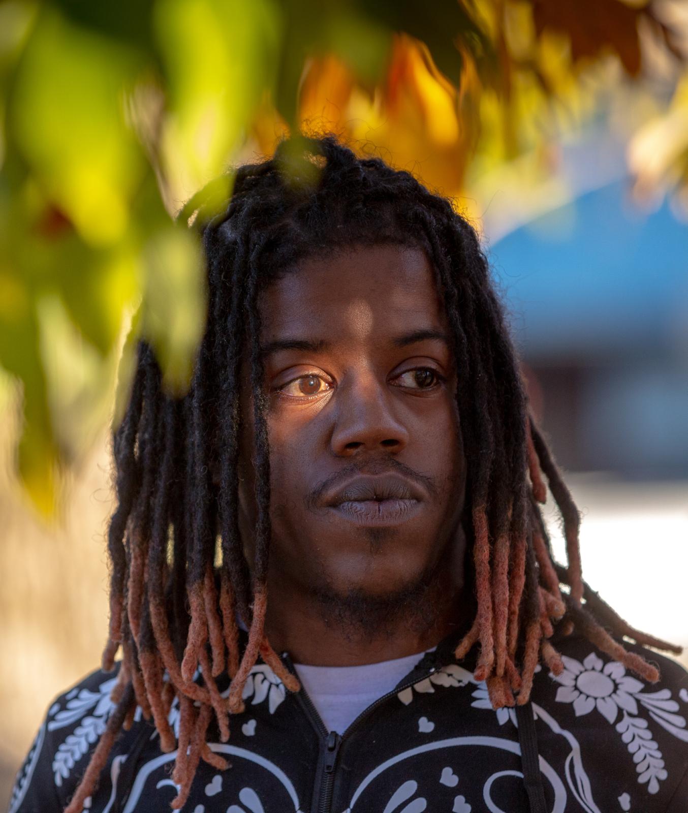 Portraits - Kijuanis Gray looks off into the distance during a...