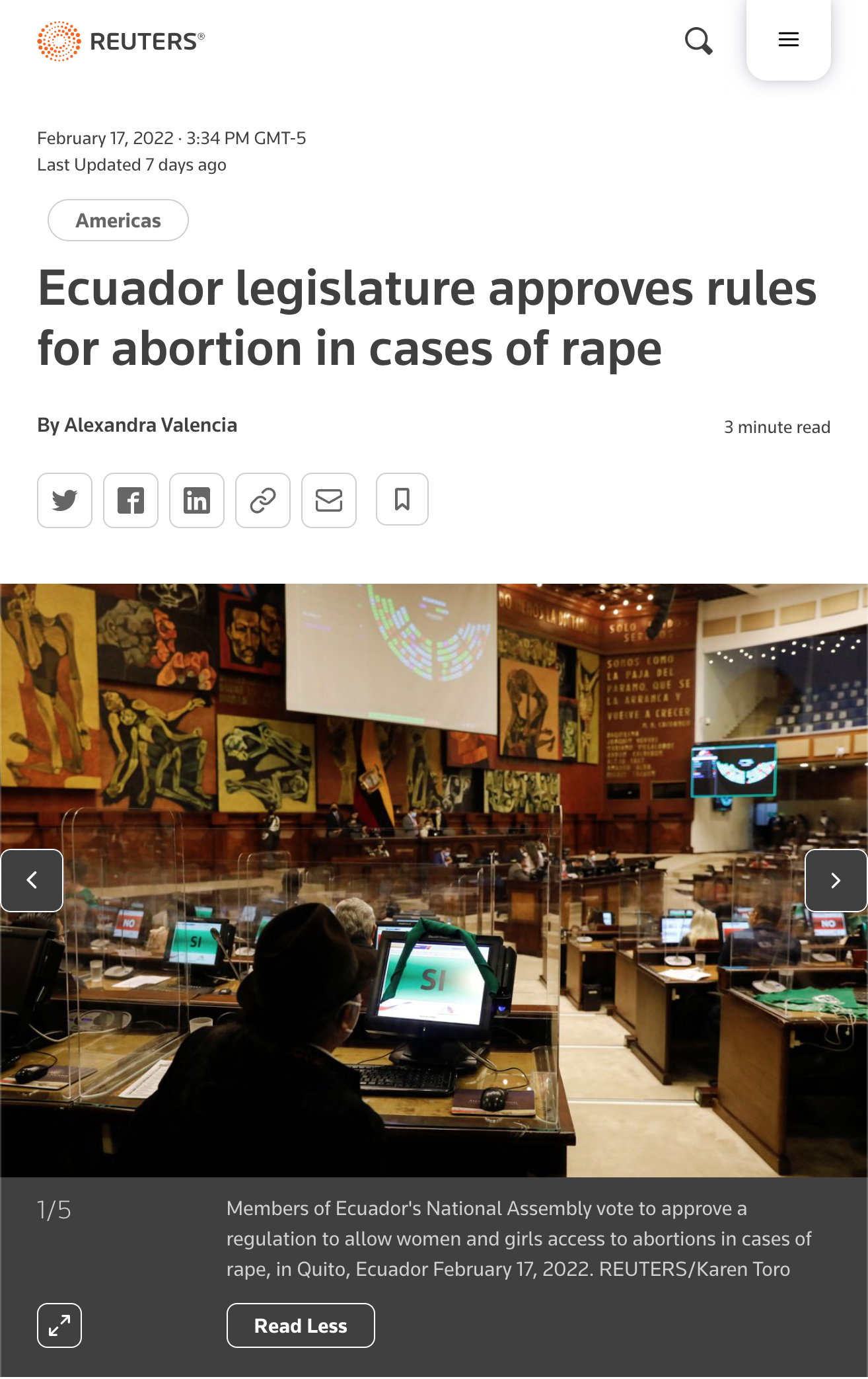 Image from Tearsheets -  Reuters (América) - 2022  / Reuters