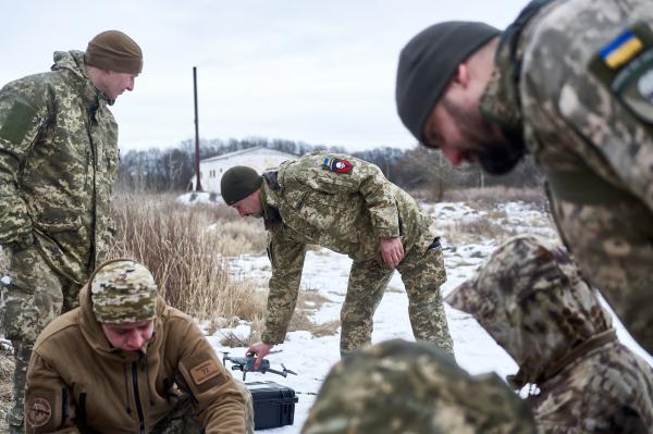 Image from Donbas War and Peace - Soldiers of the 72nd Mechanized Brigade participate in...