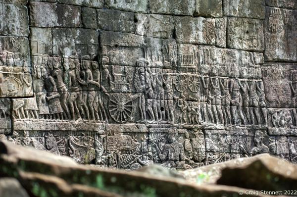 The Lost Temple, Banteay Chhmar. - BANTEAY CHHMAR. CAMBODIA-MAY 22: A detail image carved...