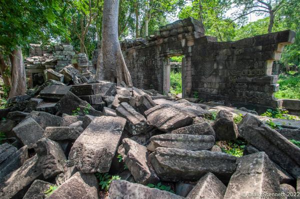 The Lost Temple, Banteay Chhmar. - BANTEAY CHHMAR. CAMBODIA-MAY 22:The collapsed Bas Relief...