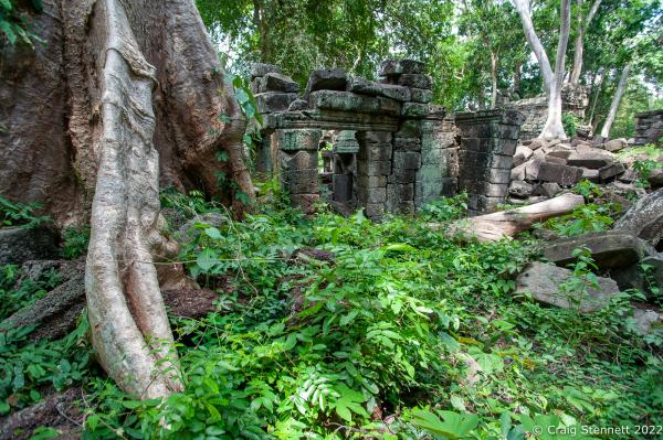 The Lost Temple, Banteay Chhmar. - BANTEAY CHHMAR. CAMBODIA-MAY 22:The collapsed Bas Relief...