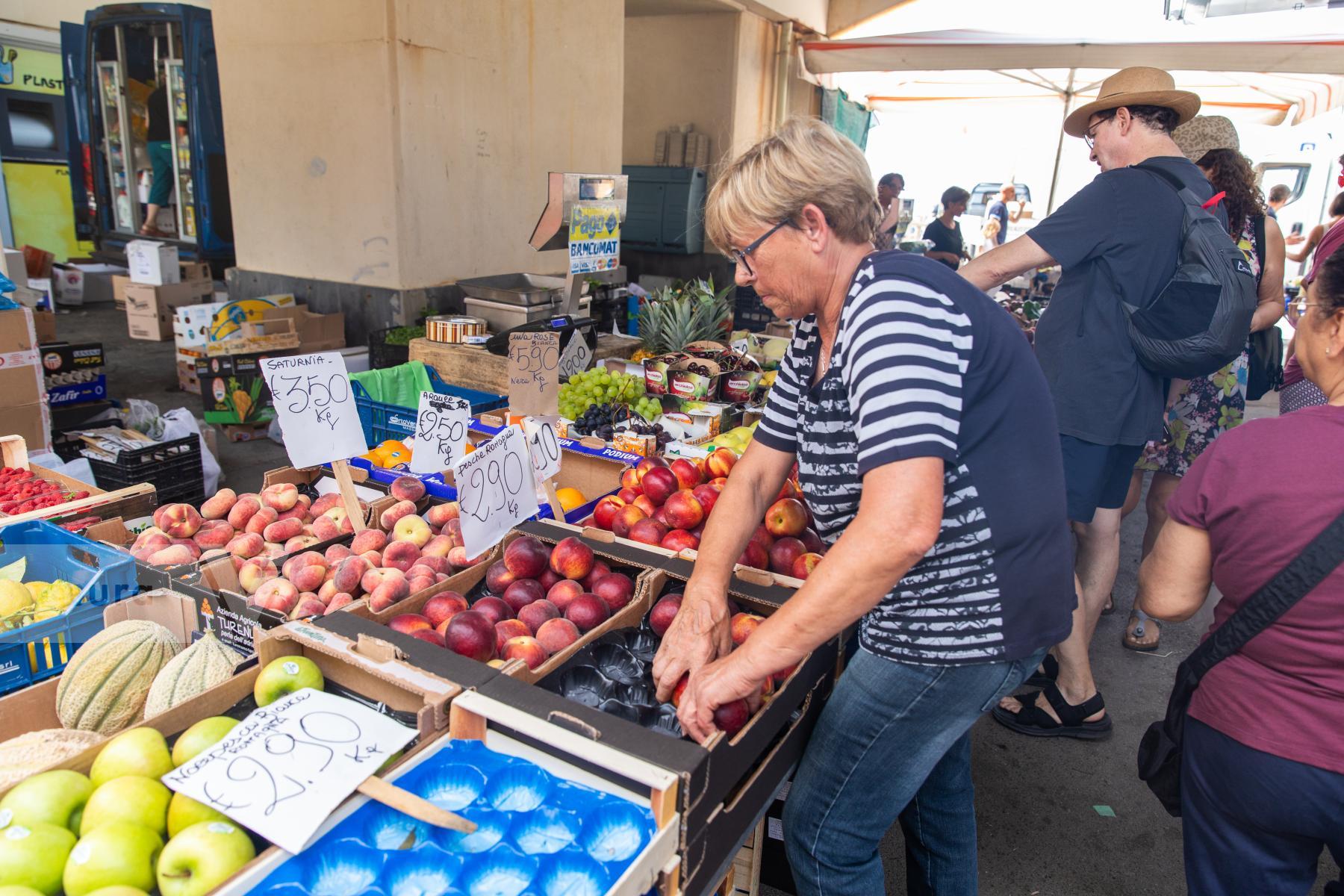 Purchase Setting up the Food Market in Cinque Terre by Katie Linsky Shaw