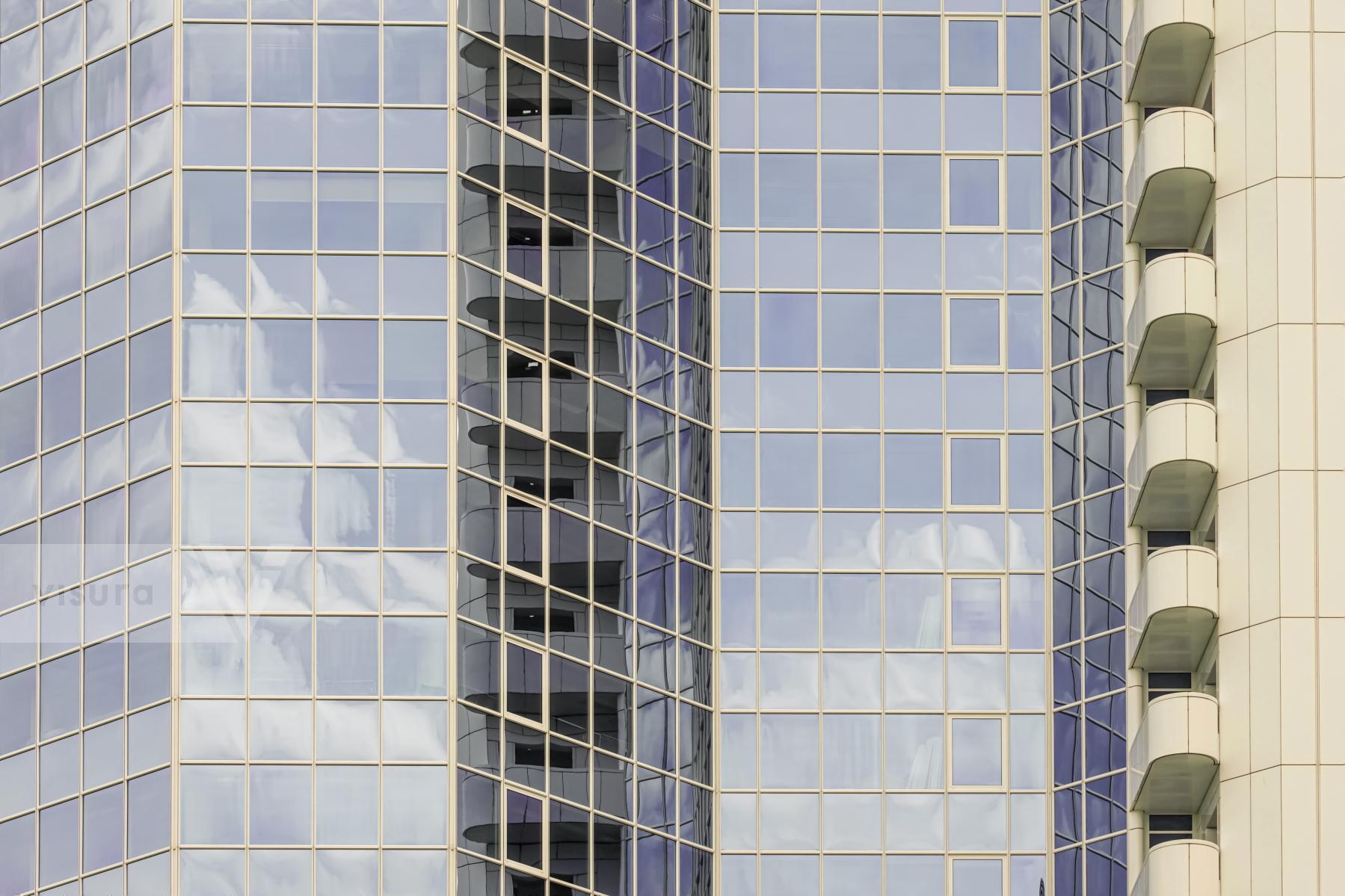 Purchase Skyward Reflections: Clouds beside Balconies by Michael Nguyen