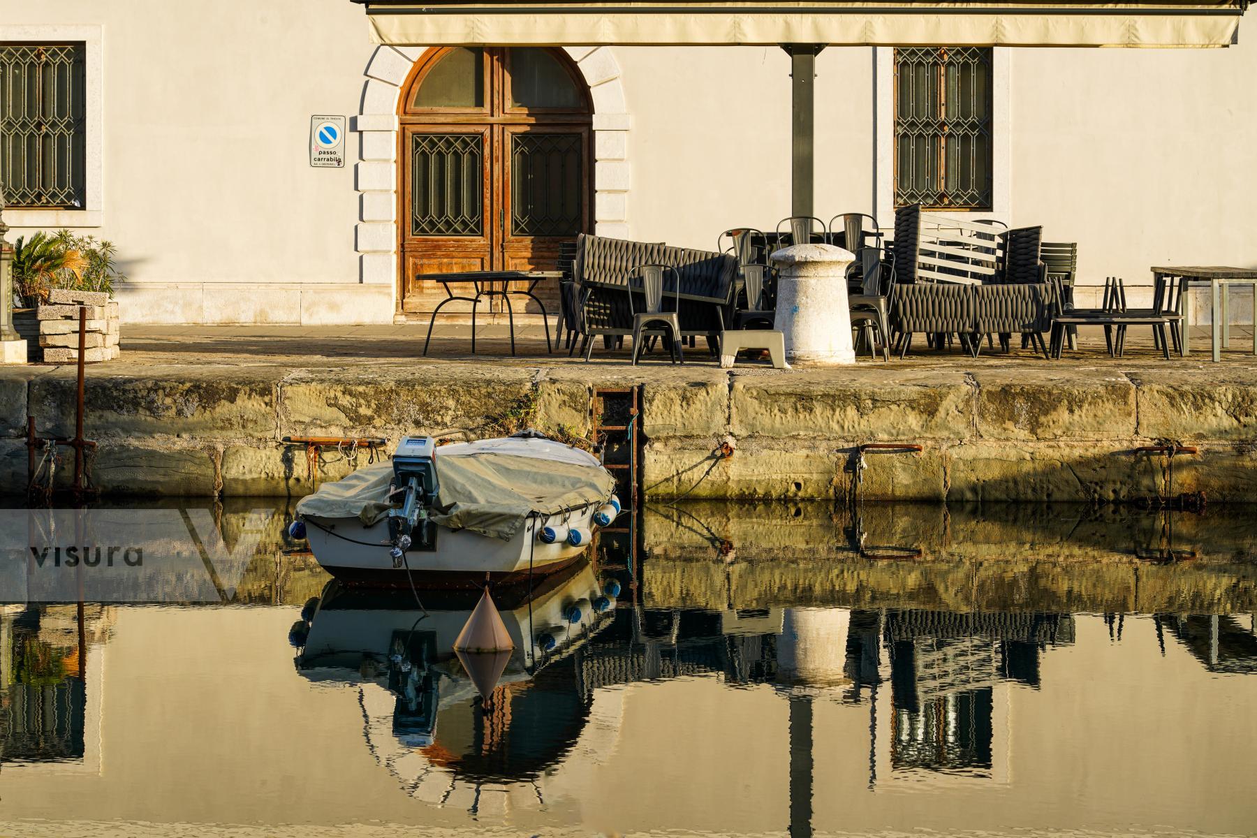 Purchase Morning Atmosphere in Trieste: Dawn’s Serenity on the Grand Canal by Michael Nguyen