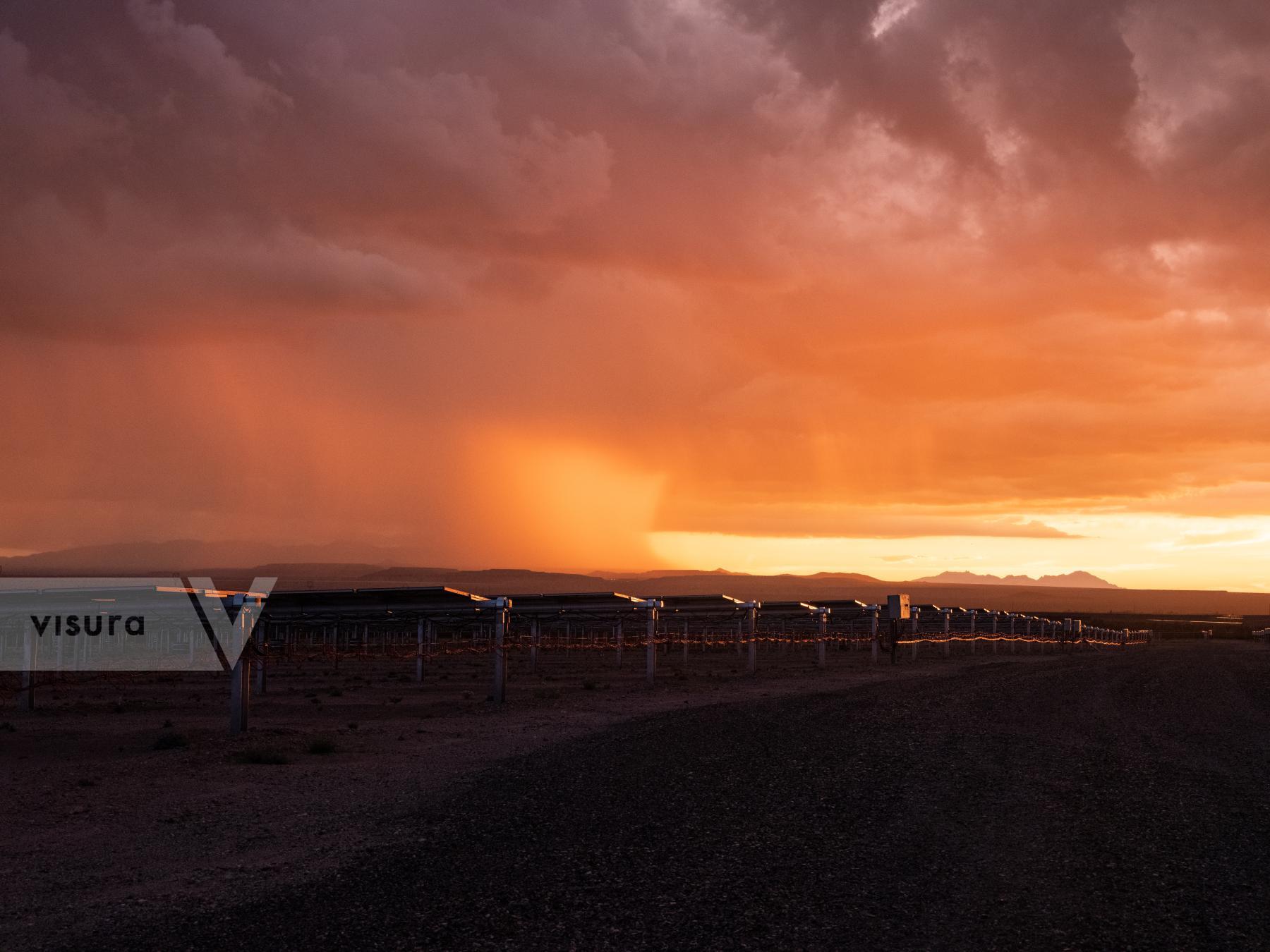 Purchase Monsoon Sunset Over Solar Panels by Molly Peters
