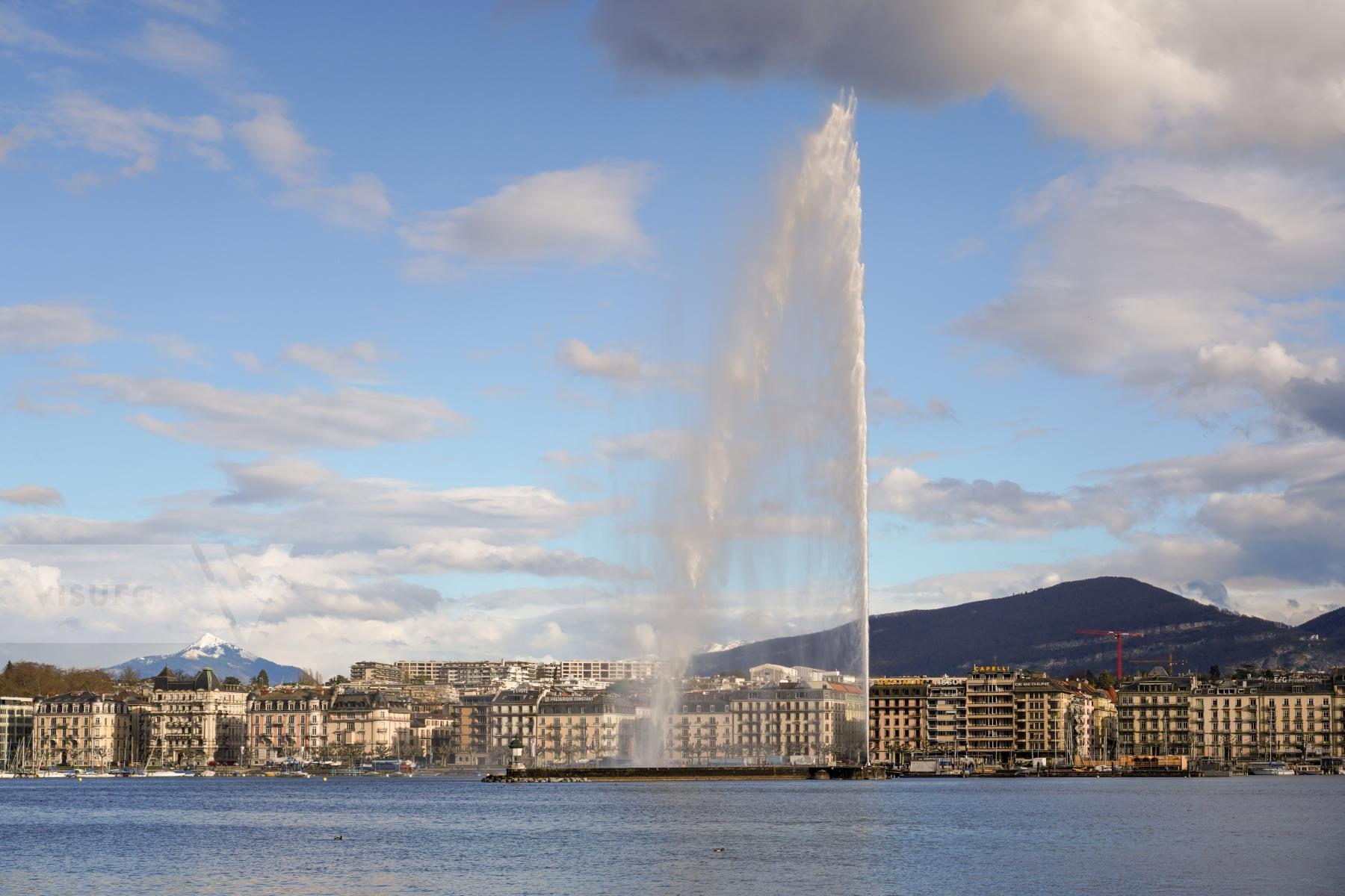 Purchase Jet d'eau | Jet of water. Landmark of the city of Geneva by Michael Nguyen
