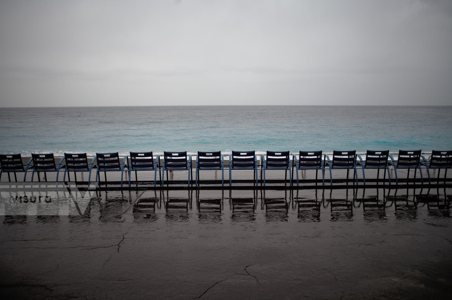 Purchase Empty chairs on Promenade des anglais by Laura Larmo