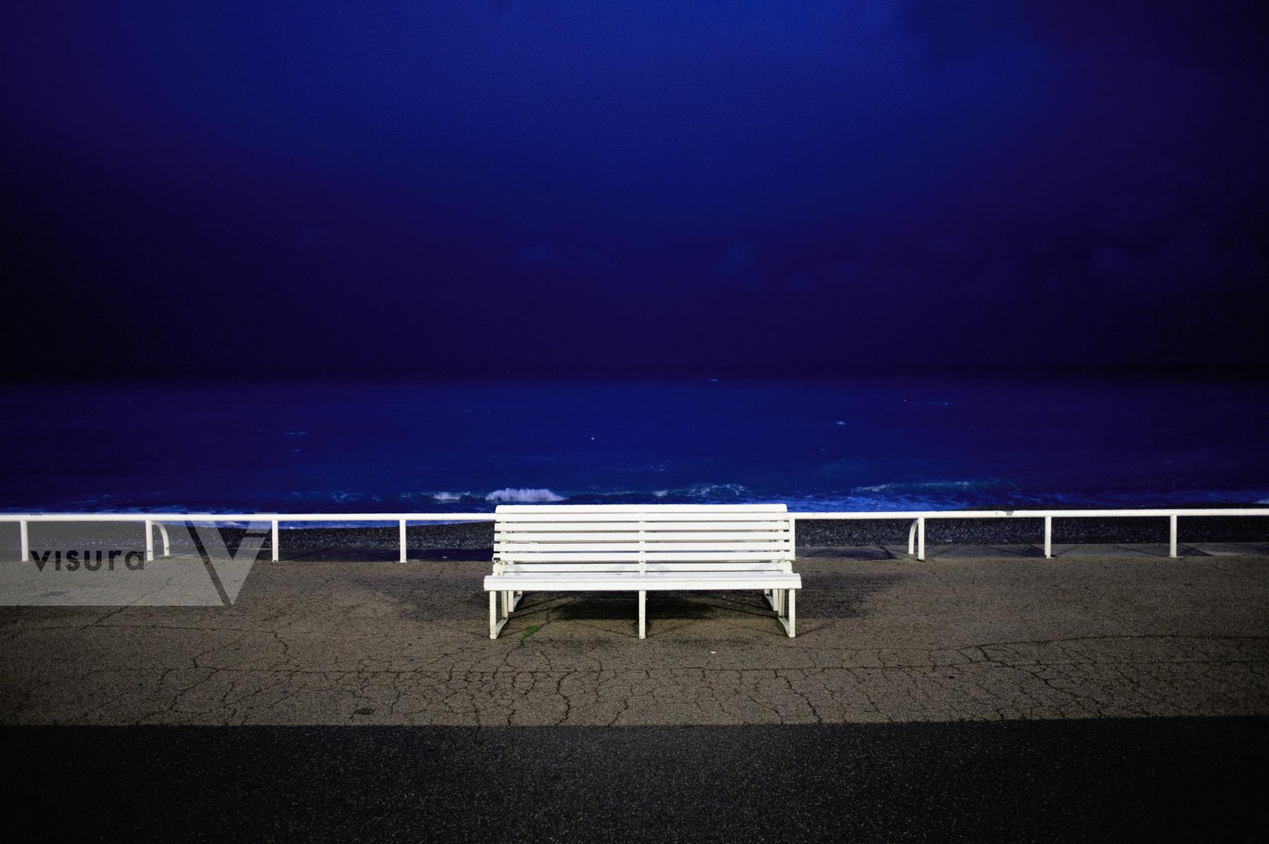 Purchase An empty bench on Promenade des anglais by Laura Larmo