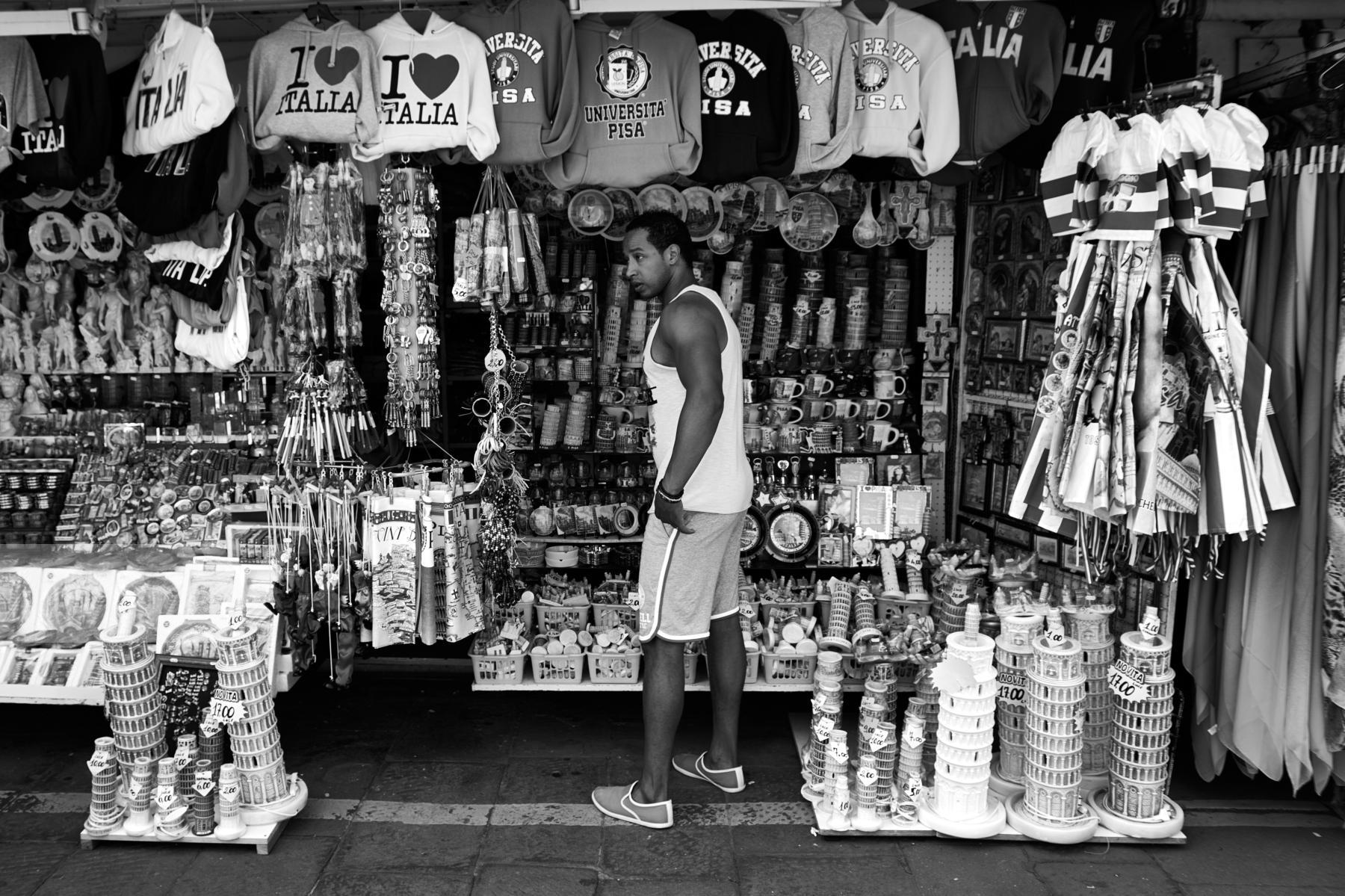 Purchase Souvenir vendor in Pisa by Laura Larmo