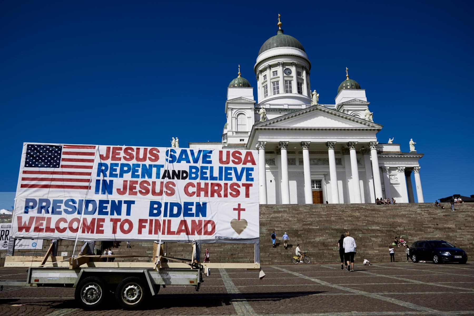 Purchase Welcoming Biden in Helsinki by Laura Larmo