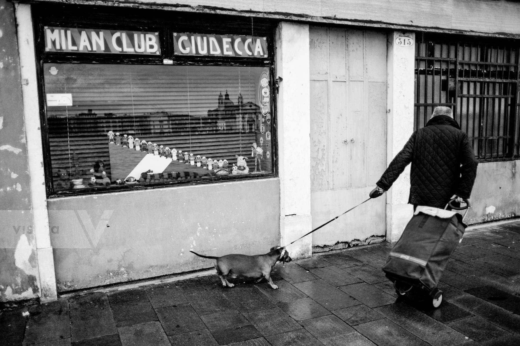 Purchase Man with his dog in Giudecca by Laura Larmo