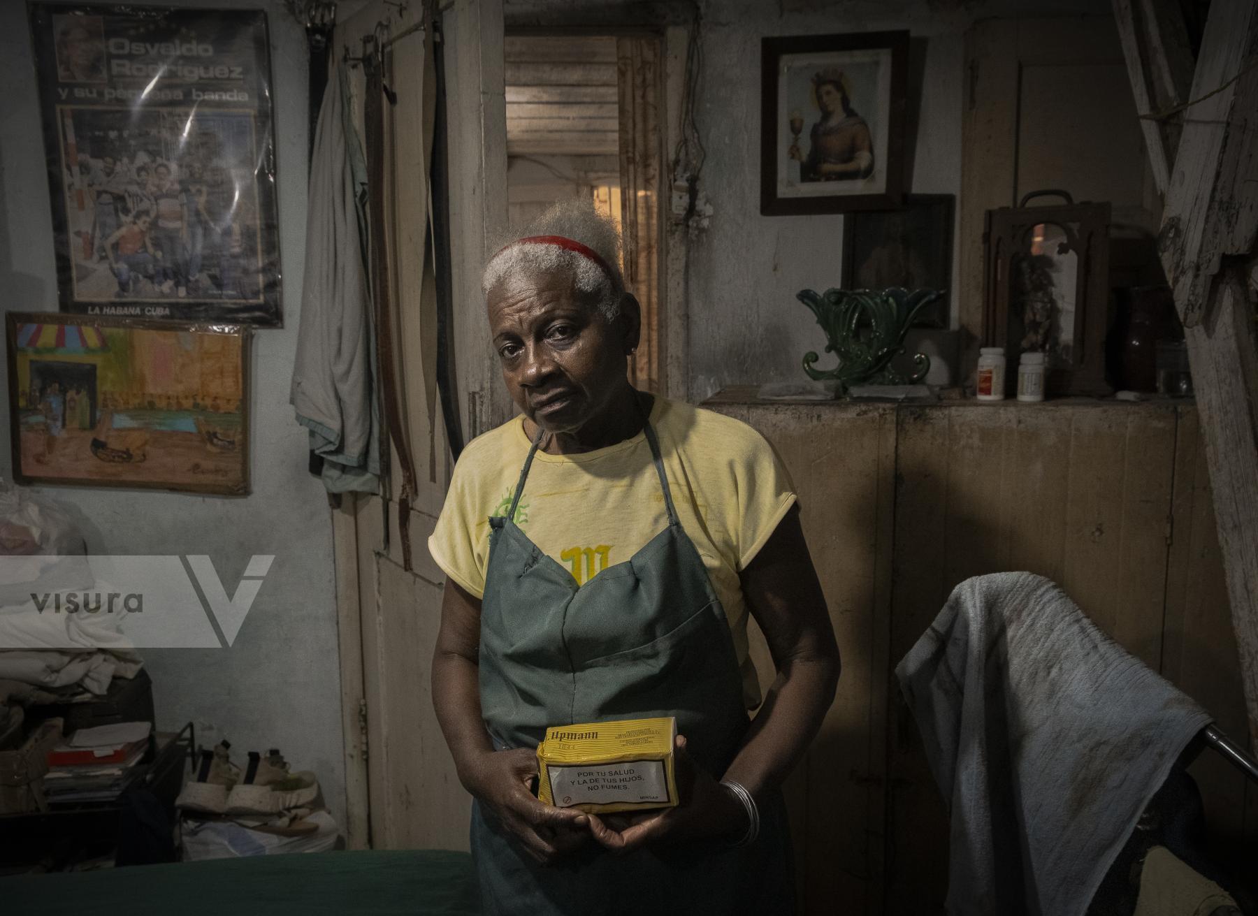 Purchase Portrait of my mom with a box of cigarettes  by Dany del Pino Rodríguez