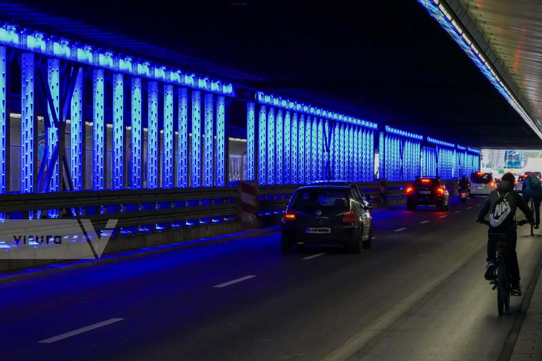 Purchase Noise absorbing Road Tunnel illuminated blue by Michael Nguyen