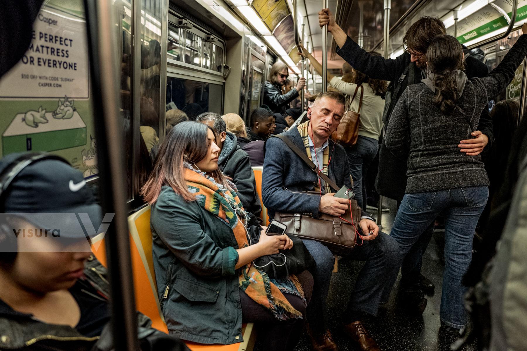 Purchase Rush Hour/NYC Subway 160413001 by Kenneth Nelson
