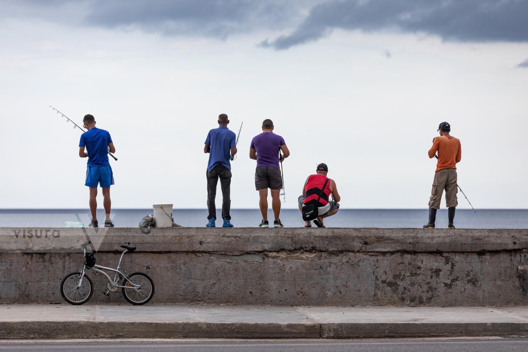 Purchase Fishermen at the Malecon by Silvia Ros