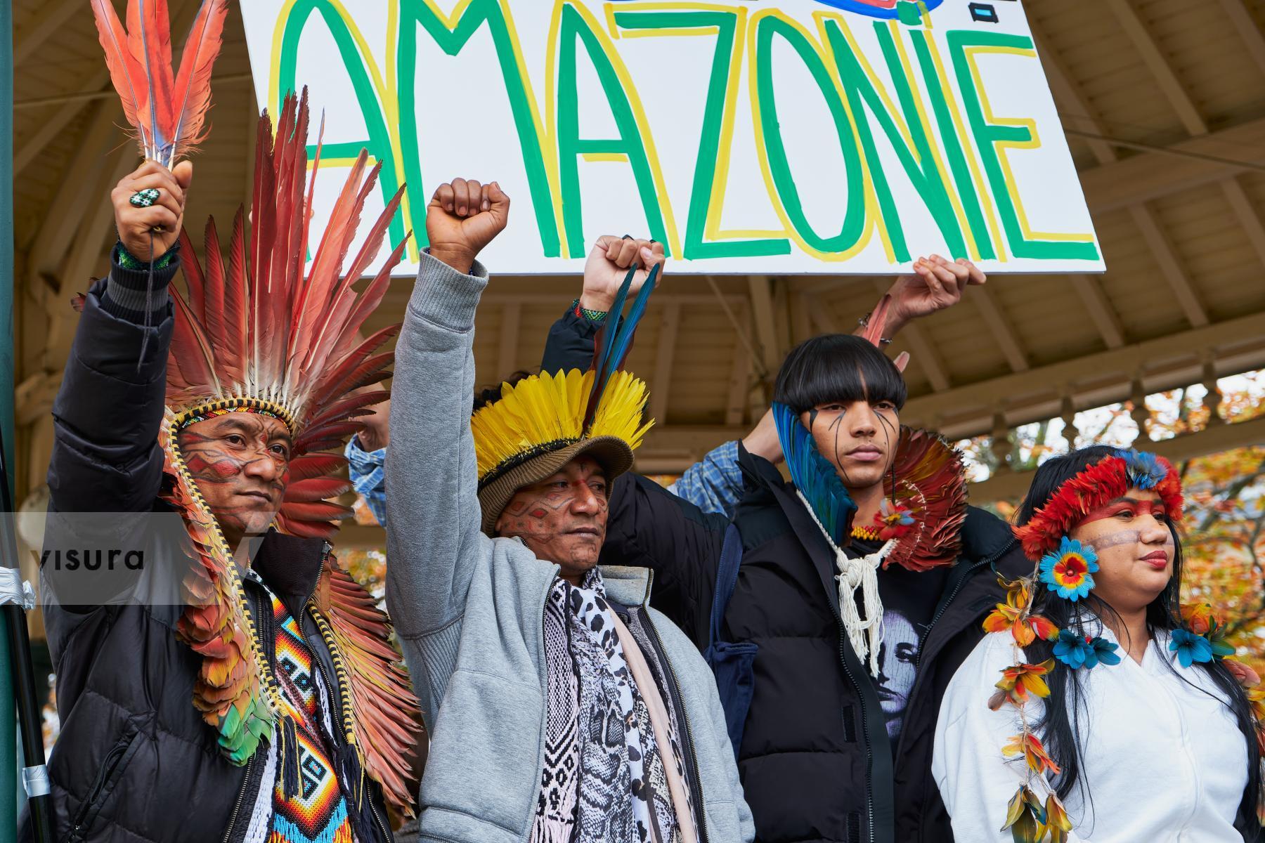 Purchase Gathering in Paris by tribal leaders from the Amazon rain forest in Brasil by Remon Haazen